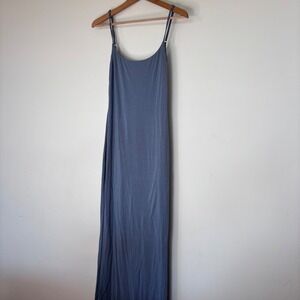 White Fox Stretch Double Jersey Blue Tank Maxi Dress Medium Shapewear